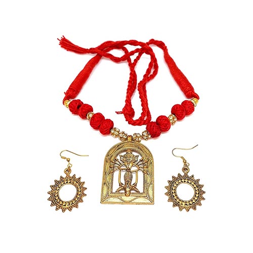 Devi  Golden Oxidised Necklace Set