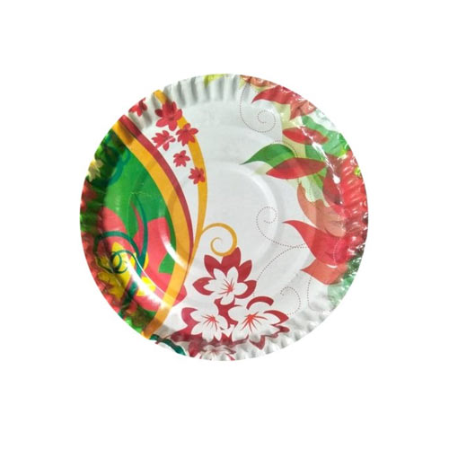 Disposable Paper Plates, Flower Printed