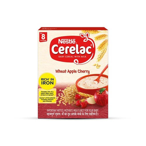 Nestle Cerelac Wheat Apple Cherry, From 8 to 24 Months
