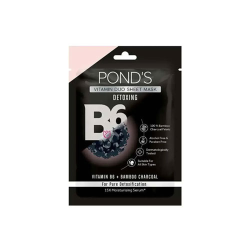 POND'S Activated Charcoal Sheet Mask, With Vitamin B6 For Clear Detox Skin
